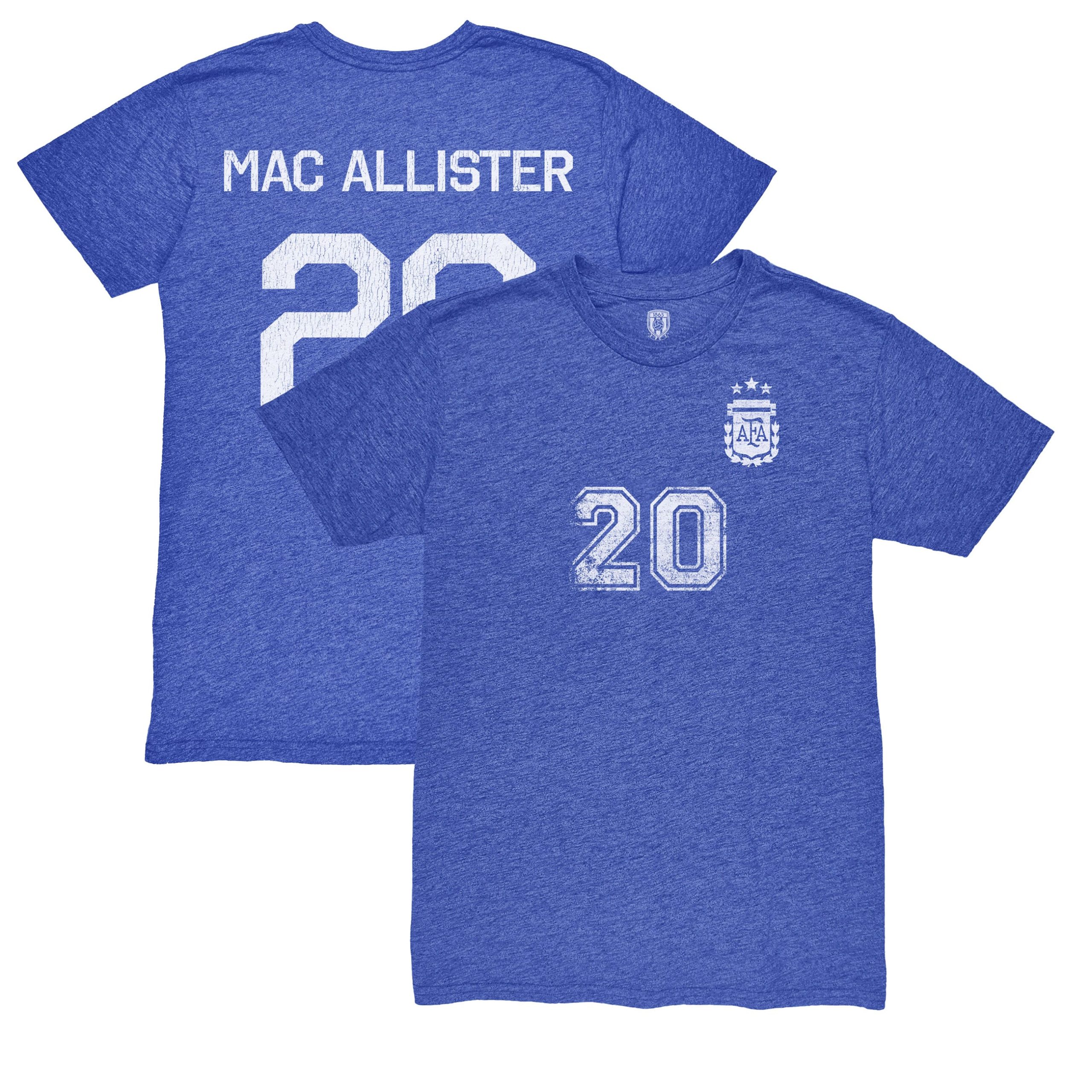 Explore alexis mac allister argentina national team 1863fc retro name amp number tri-blend t-shirt – blue – Germany Football Jerseys & T-Shirts Collection