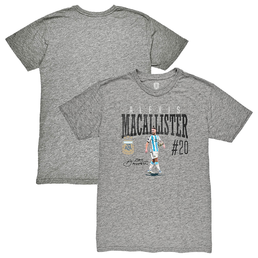 Explore alexis mac allister argentina national team 1863fc snapshot tri-blend t-shirt – heather gray – Germany Football Jerseys & T-Shirts Collection