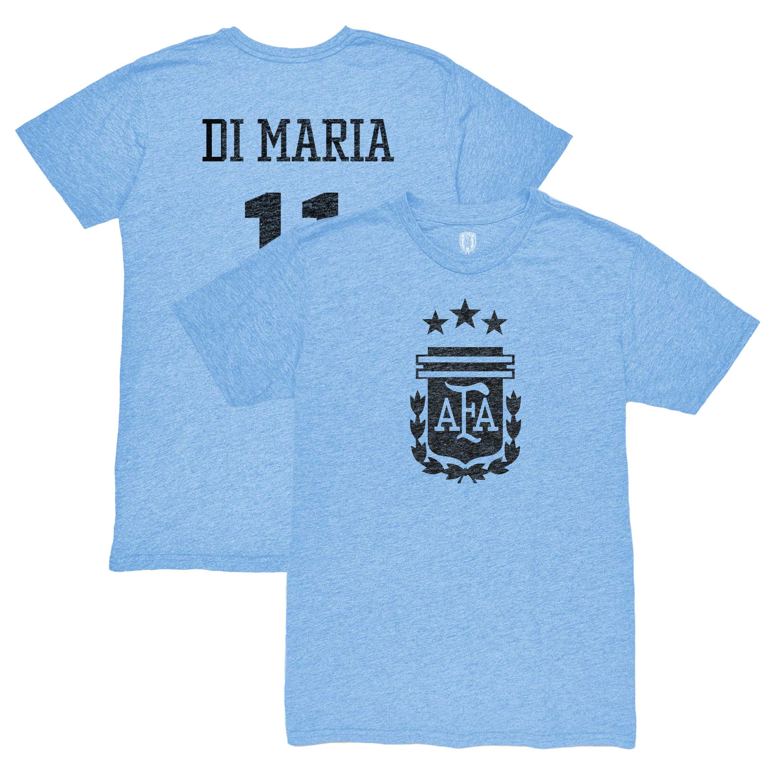 Explore angel di maria argentina national team 1863fc retro player tri-blend t-shirt – light blue – Germany Football Jerseys & T-Shirts Collection