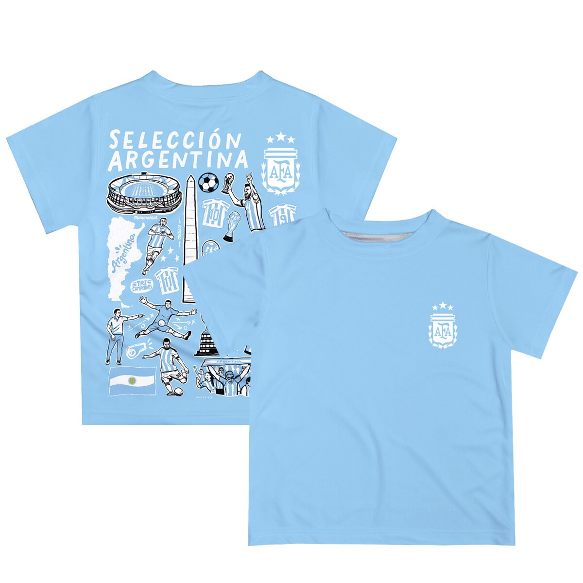 Explore argentina national team vive la fete youth impressions artwork t-shirt – light blue – Germany Football Jerseys & T-Shirts Collection