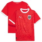 Explore austria national team puma 2024 home replica jersey – red – Germany Football Jerseys & T-Shirts Collection