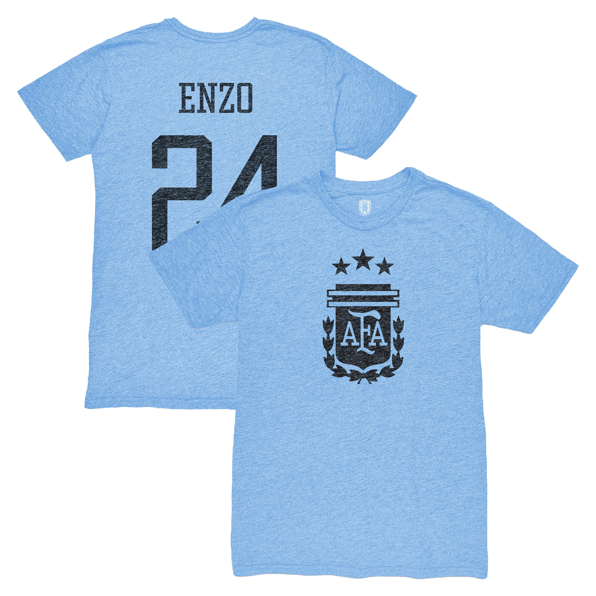 Explore enzo fernández argentina national team 1863fc player vintage tri-blend t-shirt – light blue – Germany Football Jerseys & T-Shirts Collection