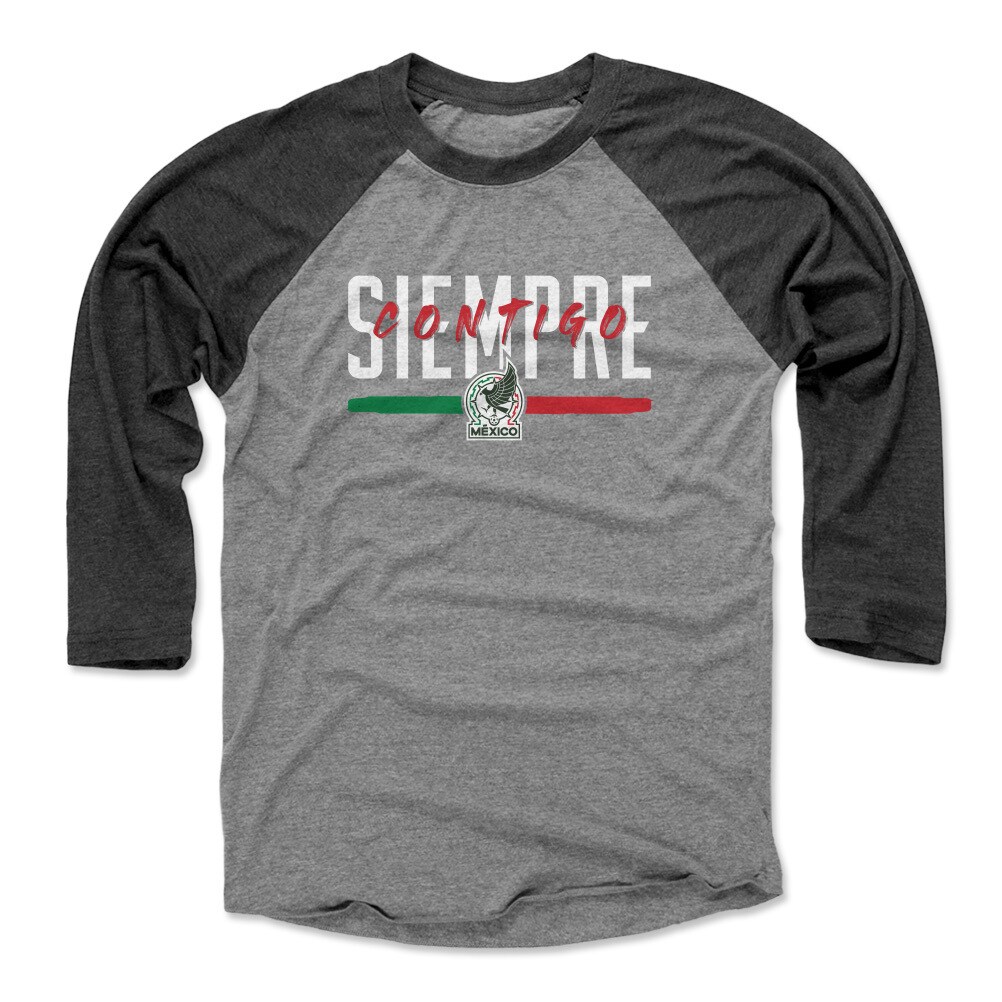 Explore mexico national team 500 level siempre contigo 34-sleeve tri-blend baseball t-shirt – blackheather gray – Germany Football Jerseys & T-Shirts Collection
