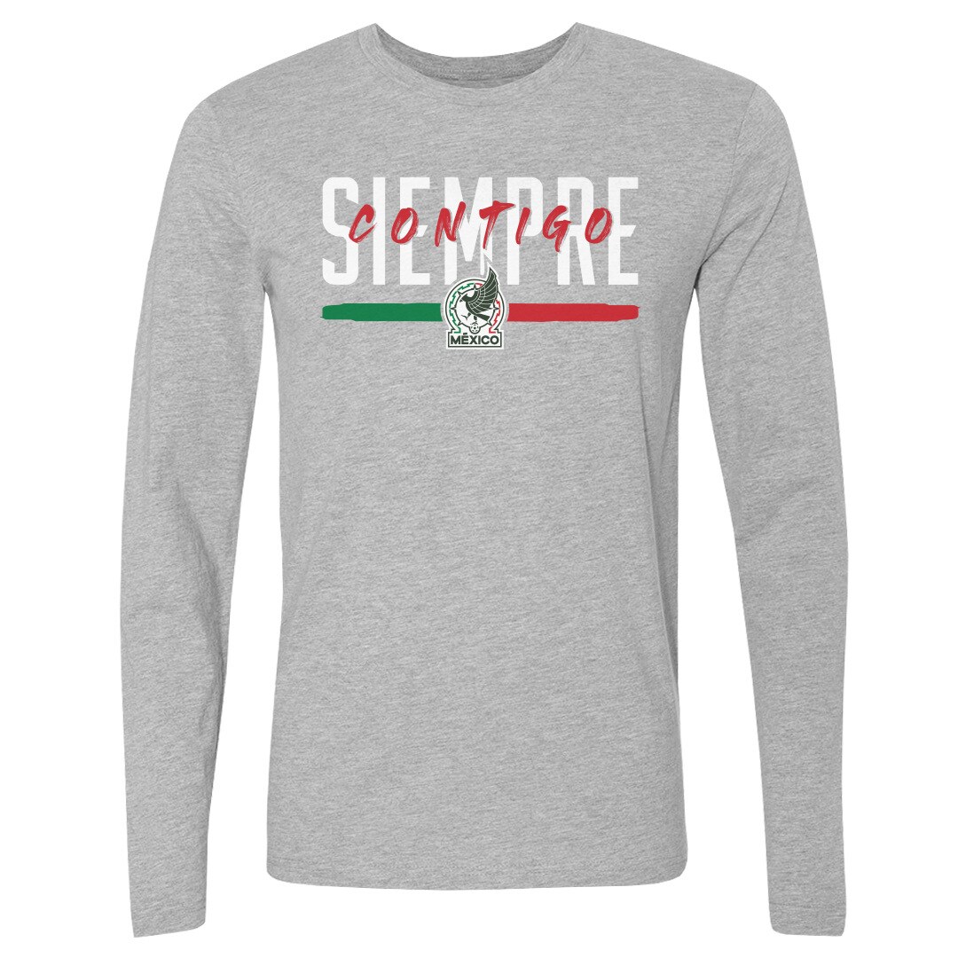 Explore mexico national team 500 level siempre contigo long sleeve t-shirt – heather gray – Germany Football Jerseys & T-Shirts Collection