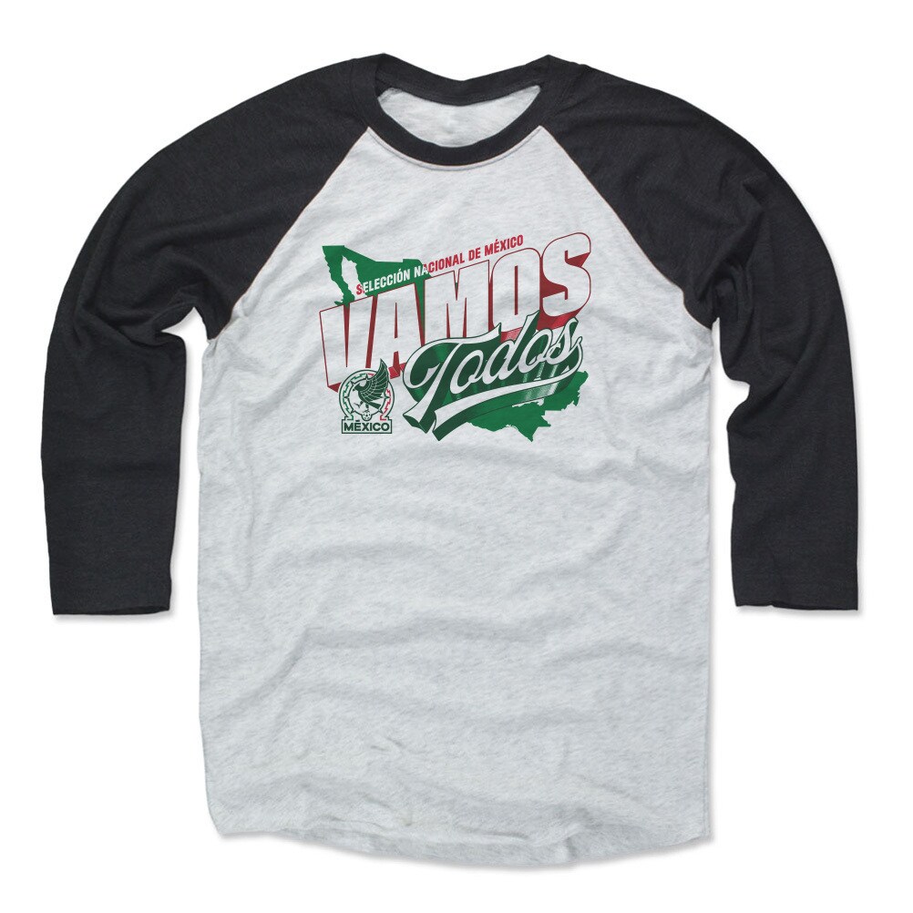 Explore mexico national team 500 level vamos todos 34-sleeve tri-blend baseball t-shirt – blackwhite – Germany Football Jerseys & T-Shirts Collection