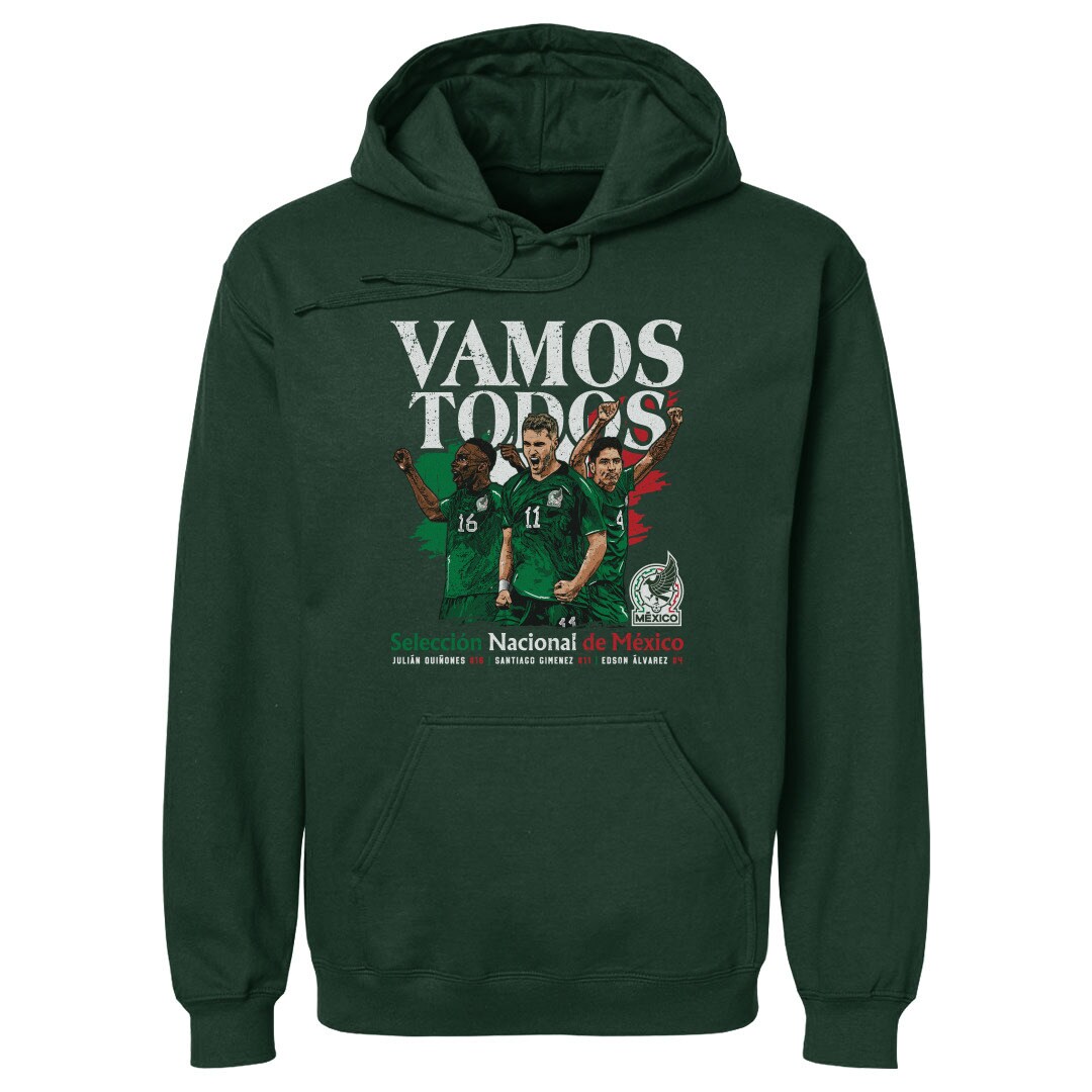 Explore mexico national team 500 level vamos todos julián quiñones santiago giménez amp edson Álvarez pullover hoodie – forest green – Germany Football Jerseys & T-Shirts Collection