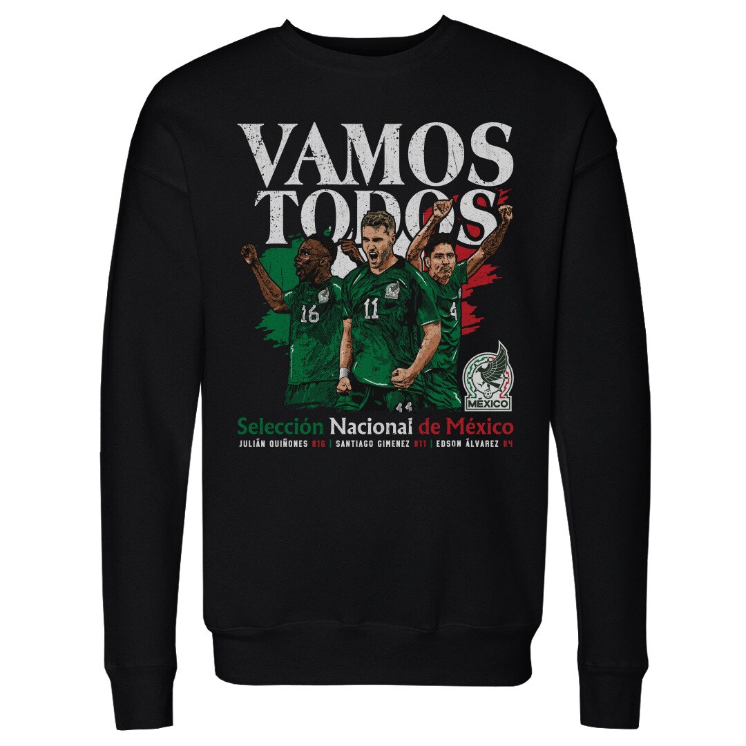 Explore mexico national team 500 level vamos todos julián quiñones santiago giménez amp edson Álvarez pullover sweatshirt – black – Germany Football Jerseys & T-Shirts Collection