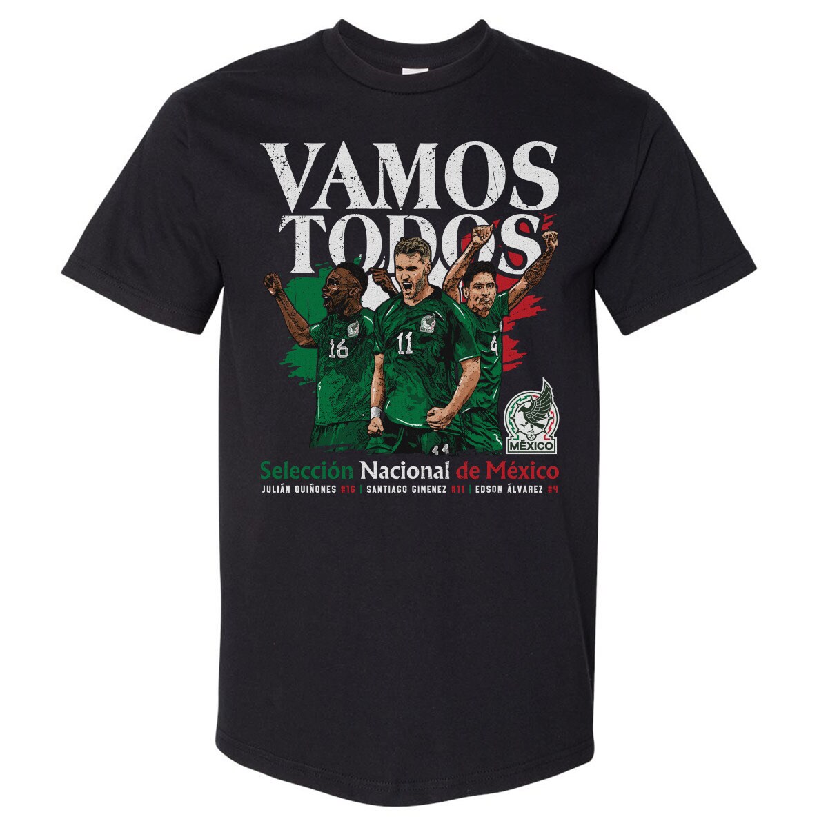 Explore mexico national team 500 level vamos todos julián quiñones santiago giménez amp edson Álvarez t-shirt – black – Germany Football Jerseys & T-Shirts Collection